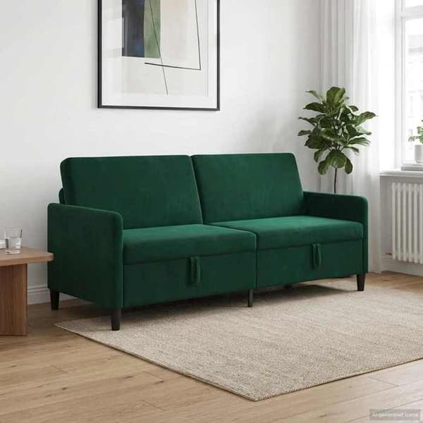 Maison Exclusive - Sofa med opbevaring Mørkegrøn 192 x 78 x 87 cm Polyester