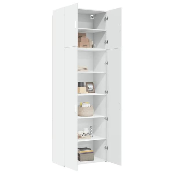 Maison Exclusive - Buffé hög vit 80x42,5x249 cm ingenjörsträ