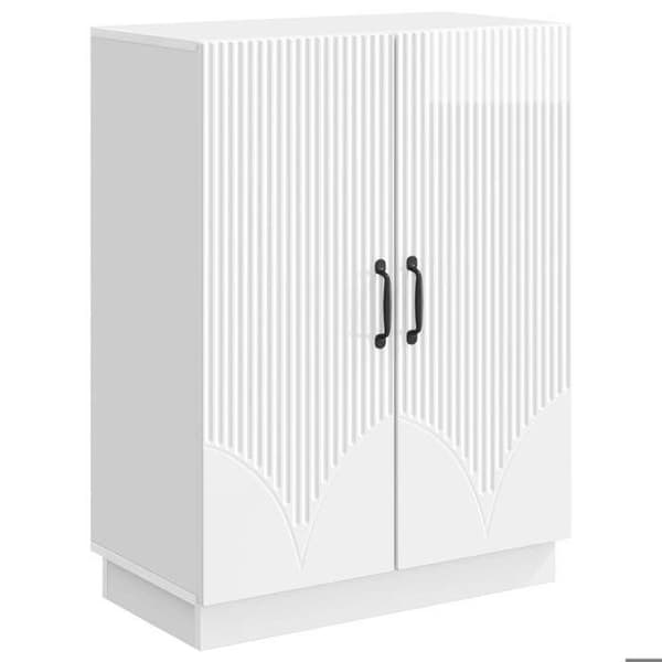 Maison Exclusive - Buffé Vit glänsande 66 x 34,5 x 87 cm Ingenjörsträ