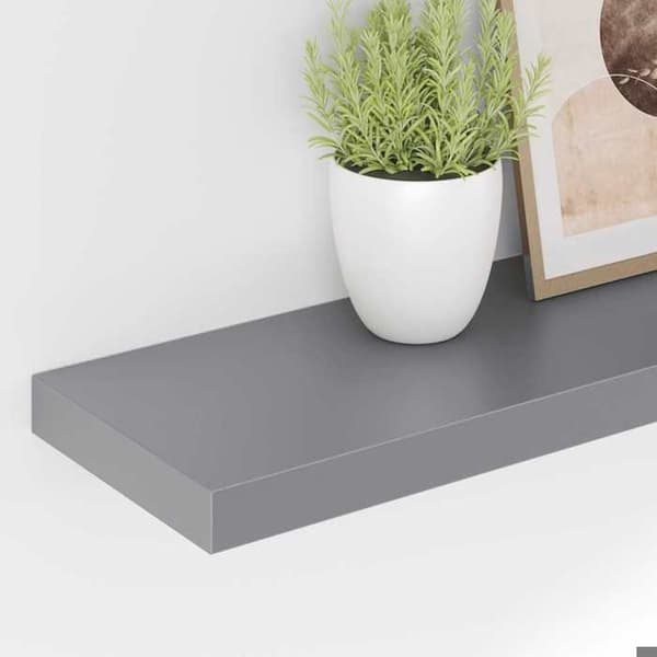 Maison Exclusive - Kelluvat seinähyllyt 2 kpl harmaa 120x23,5x3,8 cm MDF grå