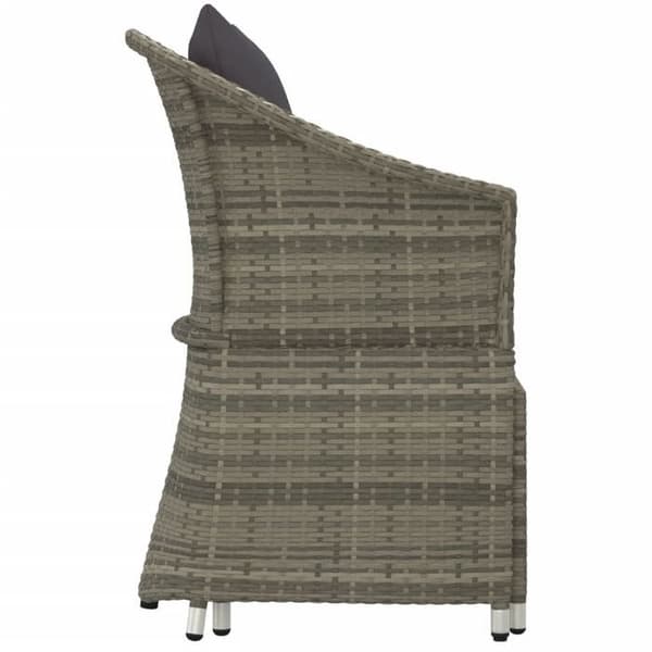 Maison Exclusive - Trädgårdsmöbler 2 delar med kuddar Grå Flätad resin