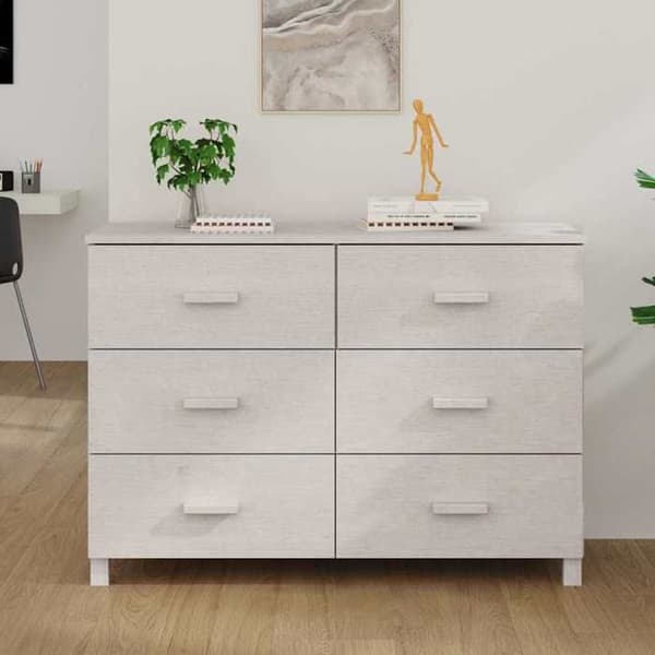 Maison Exclusive - Buffé MOLDE Vit 113x40x80 cm Massivt furu Vit