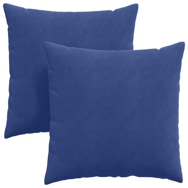 Soffkuddar - EXKLUSIV HEM - 60 x 60 cm - Premium ribbad sammet - Avtagbar - Polyesterfyllning Blå polis
