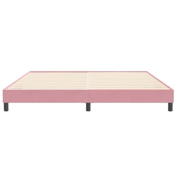 Sengestel - EKSKLUSIV HUS - 200 x 210 cm - Rosa - Velour - Lamelseng Ros