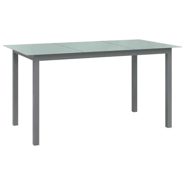 Havemøbel - EKSKLUSIV HUS - 150x90x74 cm - Aluminium - Glas - Lys grå Ljusgrått