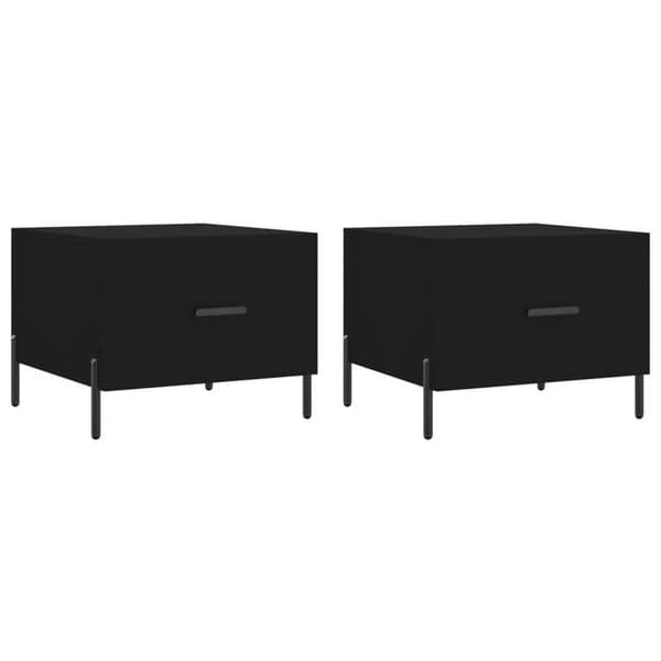 Maison Exclusive - 2 stk. sorte sofaborde 50x50x40 cm i ingeniørtræ