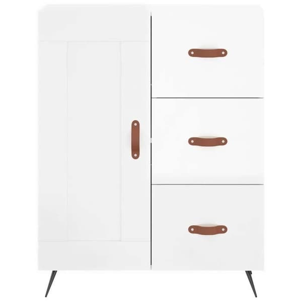 Maison Exclusive - Buffé Vit glänsande 69,5x34x90 cm Ingenjörsträ Vit