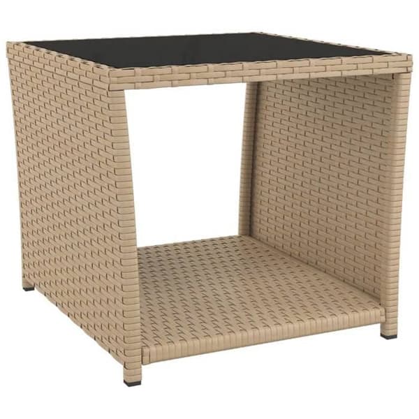 Maison Exclusive - 3 osan beige polyrottinki ja teräs puutarhakalustesarja