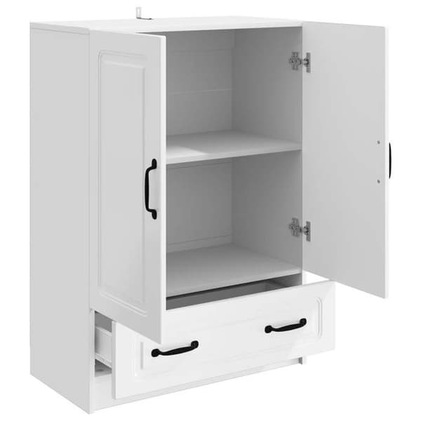 Maison Exclusive - Buffé Vit glänsande 66 x 34,5 x 92 cm Ingenjörsträ