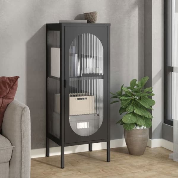 Maison Exclusive - Sort buffet 40x35x105 cm glas og stål