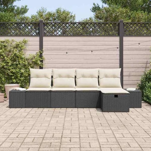 Lounge-soffor - MAISON EXCLUSIVE - Set med 5 delar - Flätad polyrotting - Modulär - Ram i pulverlackerad stål