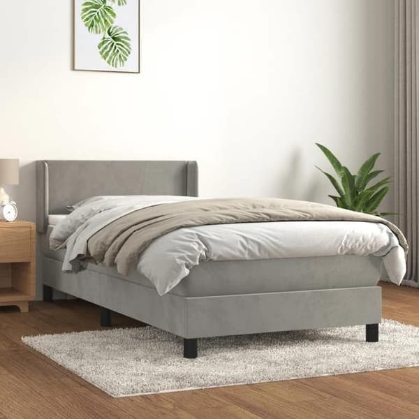 Maison Exclusive - Sängyn lamellipohja ja Harmaa 80x200 cm Sametti