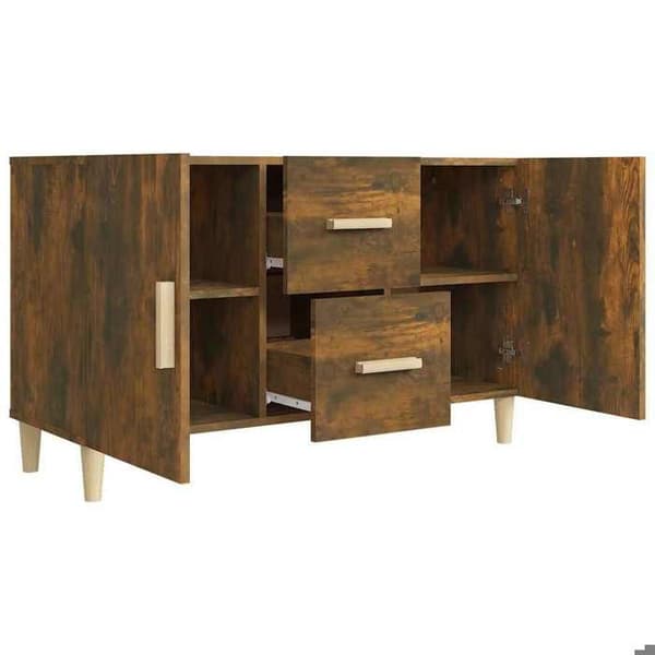 Maison Exclusive - Buffé ek rökig 100x36x60 cm ingenjörsträ