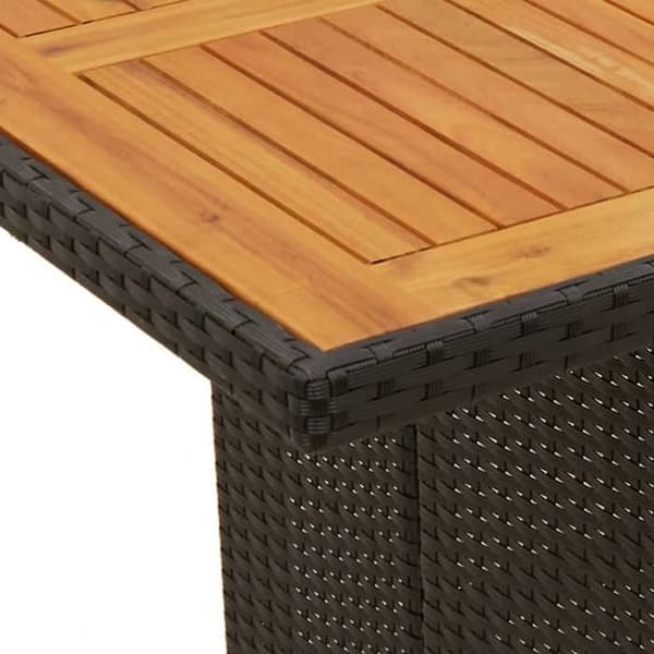 Maison Exclusive - Havebistro sæt 7 dele med sorte puder i poly rattan