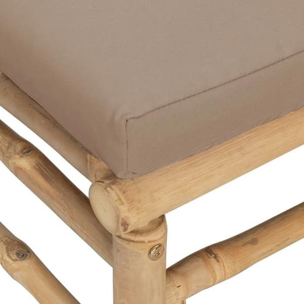 Maison Exclusive - Hörnsoffor för trädgård med taupe kuddar 2 st bambu