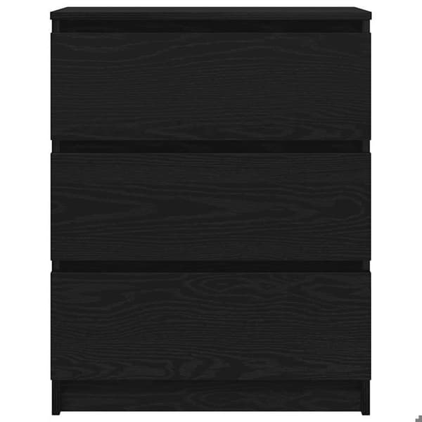 Maison Exclusive - Buffet i sort egetræ 60x35x76 cm ingeniørtræ