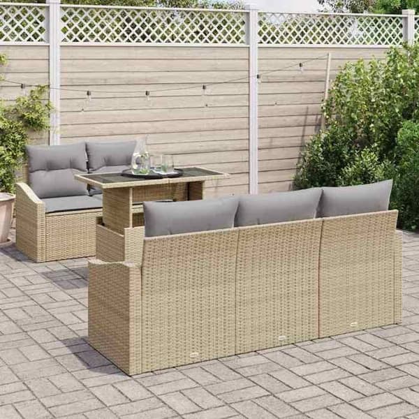 Trädgårdsoffa - EXKLUSIVT HUS - Modulär - Beige - 6 delar - Väderbeständig beige