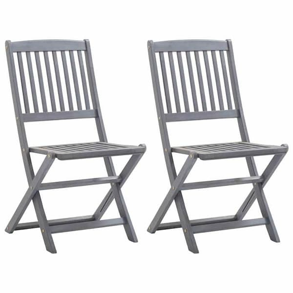 Maison Exclusive - Fällbara utomhusstolar set om 2 och kuddar i akaciaträ