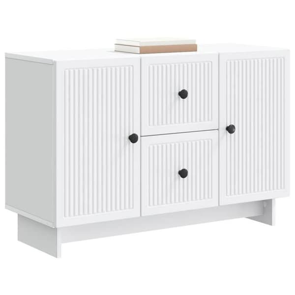 Buffet bas - EKSKLUSIVT HUS - 89 x 34,5 x 60 cm - Ingeniørtræ - Mat hvid - Moderne, stor opbevaring Vit