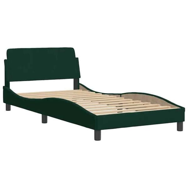 Maison Exclusive - Dover sängram mörkgrön 100x200 cm sammet