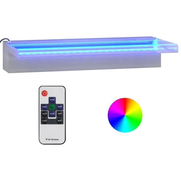 Maison Exclusive - Utlopp för vattenfall med RGB LED Rostfritt stål 45 cm Silver