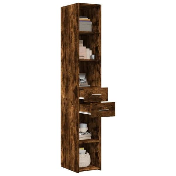 Maison Exclusive - Buffé hög ek rökt 30x42,5x185 cm ingenjörsträ