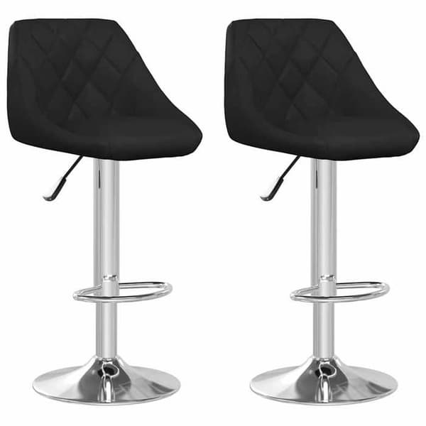 Maison Exclusive - Barstolar set om 2 svart konstläder