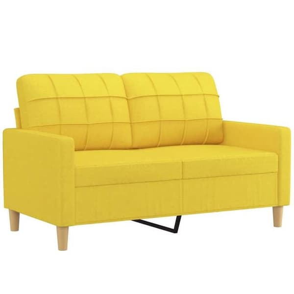 Soffa 2 platser - Maison Exclusive - Polyester tyg - Robust metallram - Ljusgul Ljus gul