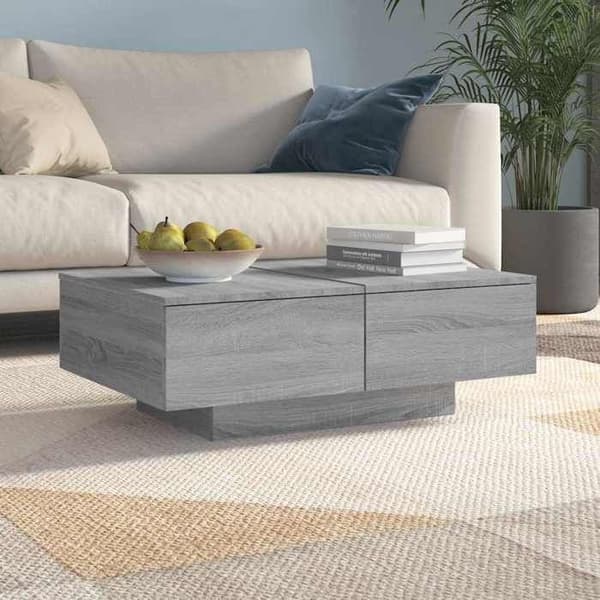 Bord - EKSKLUSIV HUS - Sonoma grå - Ingeniørtræ - Rektangulær - 90x60x31 cm Sonoma grå
