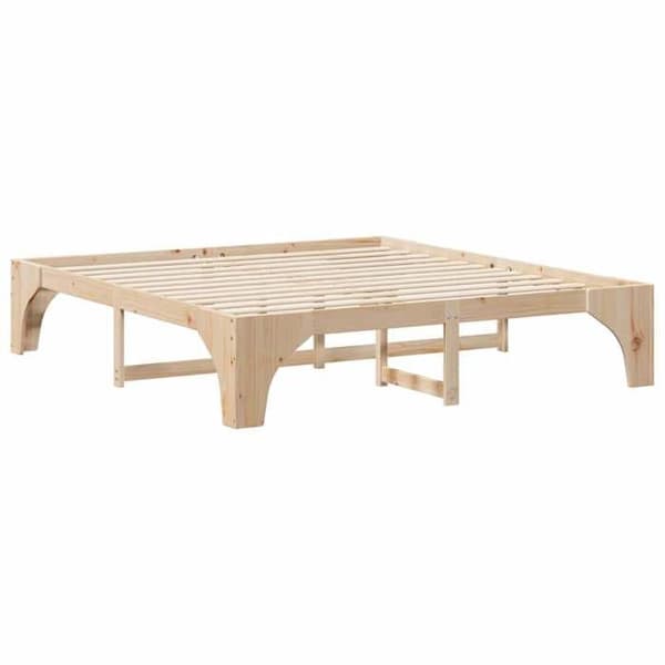Maison Exclusive - Sängram Brun 200 x 200 cm Massivt trä