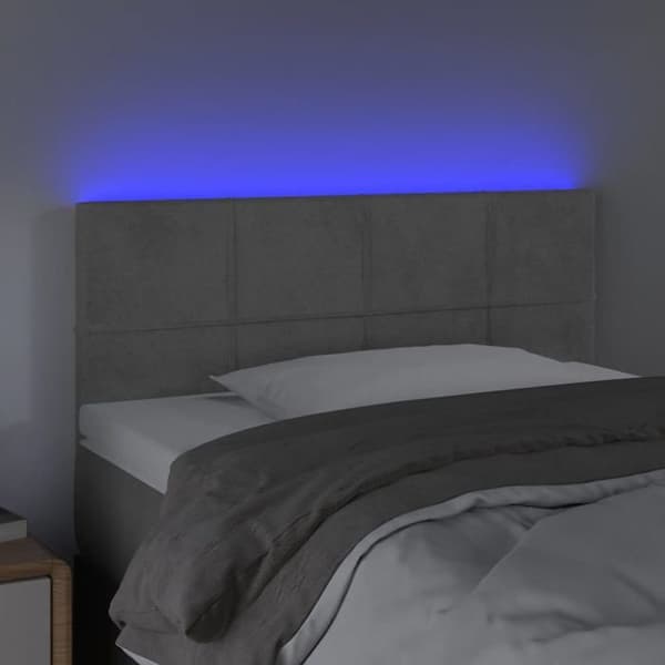 Maison Exclusive - LED-päätyharso Vaaleanharmaa 90x5x78/88 cm Sametti ljusgrått