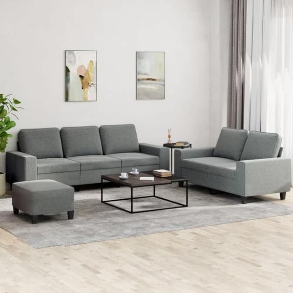 Maison Exclusive - Sæt af 3 sofaer mørkegrå stof