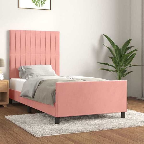 Maison Exclusive - Sängram utan madrass rosa 80x200 cm sammet