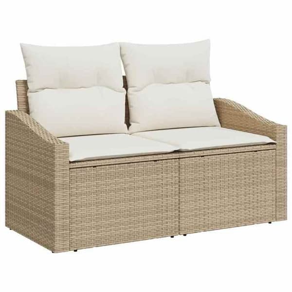 Maison Exclusive - 7 osan sohvasetti beige ja kerma polyrottinkia