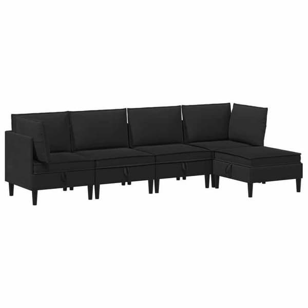 Maison Exclusive - Sæt af møbler til stuen 5 pc Sort Stof