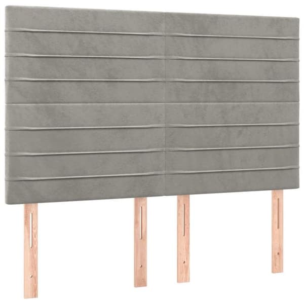 Maison Exclusive - LED-päätyharso Vaaleanharmaa 144x5x118/128 cm Sametti ljusgrått