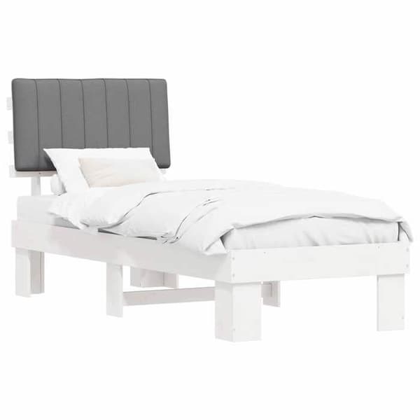 Maison Exclusive - Sengestel med polstret hovedgærde Lys grå 75 x 190 cm Ljusgrått