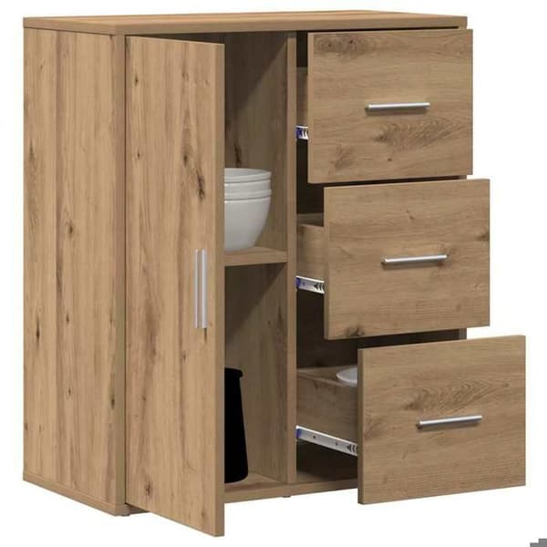 Buffé - EXKLUSIVT HUS - 60 x 31 x 70 cm - Ingenjörsträ - Ek - Dörr och låda Ek