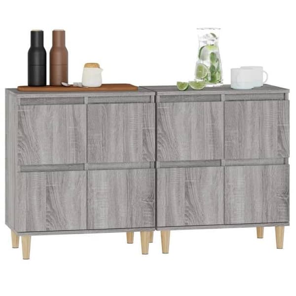 Maison Exclusive - Buffeter 2 stk sonoma grå 60x35x70 cm ingeniørtræ Sonoma grå