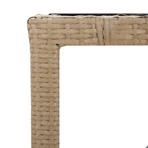Maison Exclusive - 9-delars trädgårdsbistro-set med beige kuddar i polyrotting