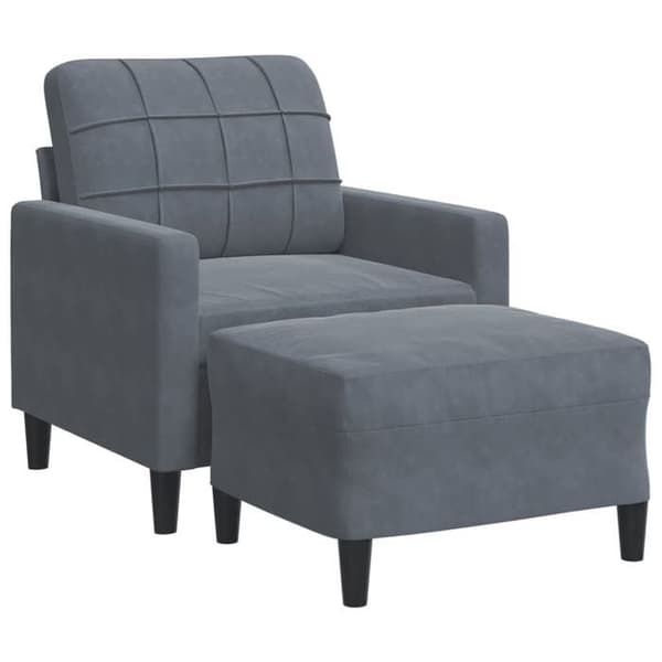Maison Exclusive - Fåtölj med fotpall Mörkgrå 60 cm Sammet Mörkgrå