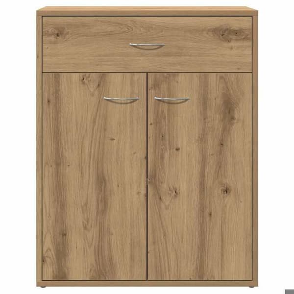 Maison Exclusive - Buffet i egetræ, håndlavet 60x30x75 cm, ingeniørtræ Ek