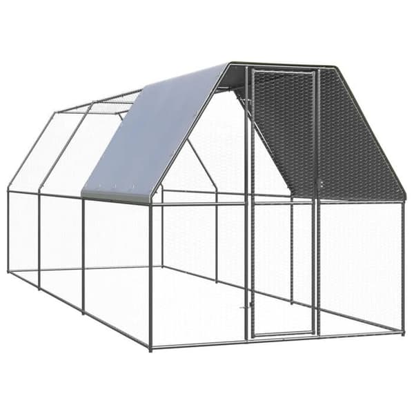 Maison Exclusive - Utomhus hönshus 2x6x2 m Galvaniserat stål