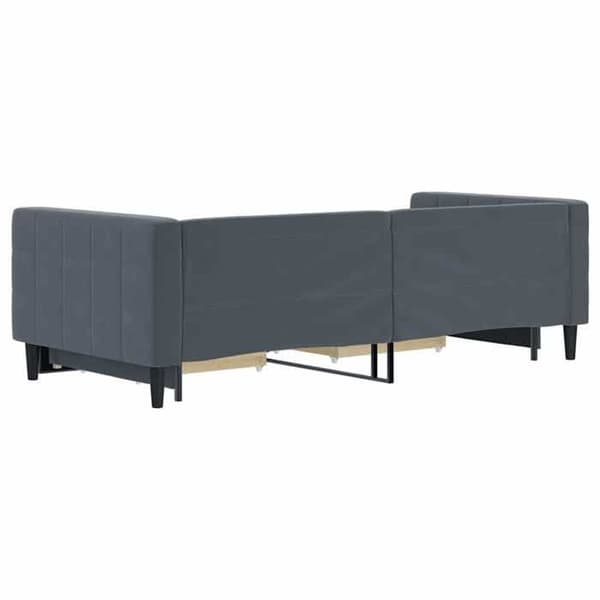 Päivävuode - EXCLUSIVE-KOTI - 90x200 - 2-in-1 - 2 säilytyslaatikkoa - Harmaa sametti