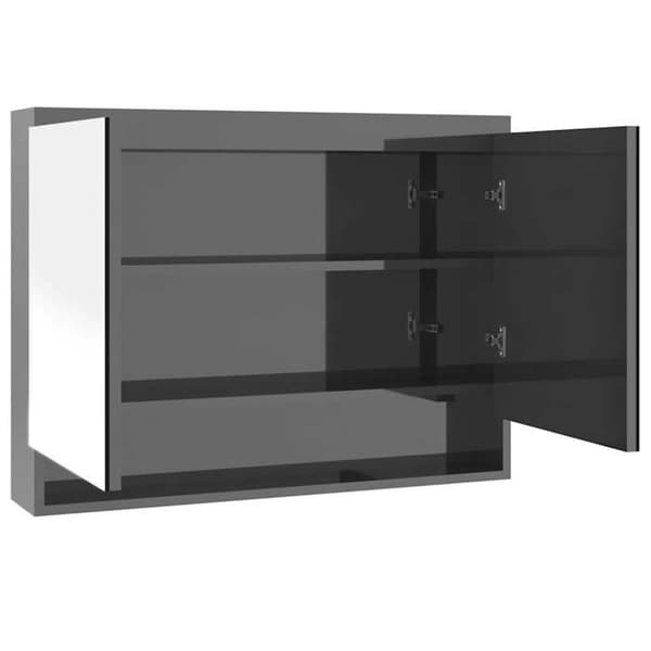 Maison Exclusive - Badeværelsesspejlskab 80x15x60 cm MDF Grå højglans Grå