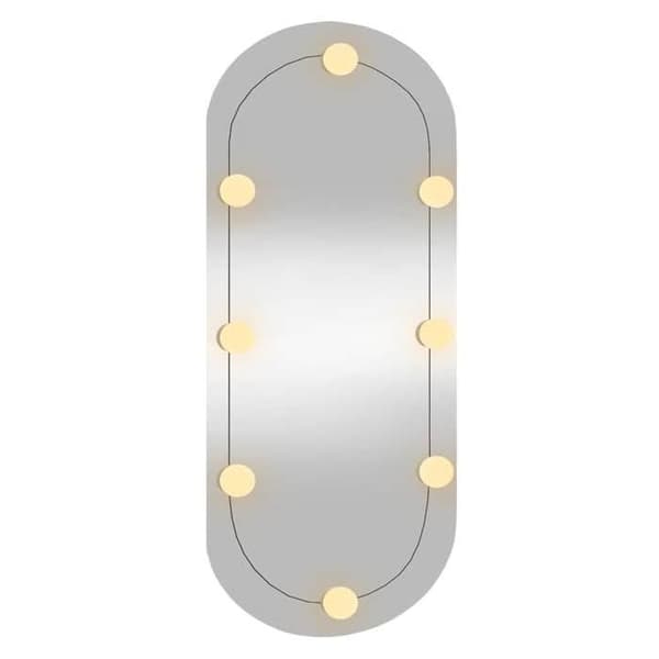 Maison Exclusive - Vægspejl med LED-lys 35x80 cm oval glas Vit (varm vit och kall vit)