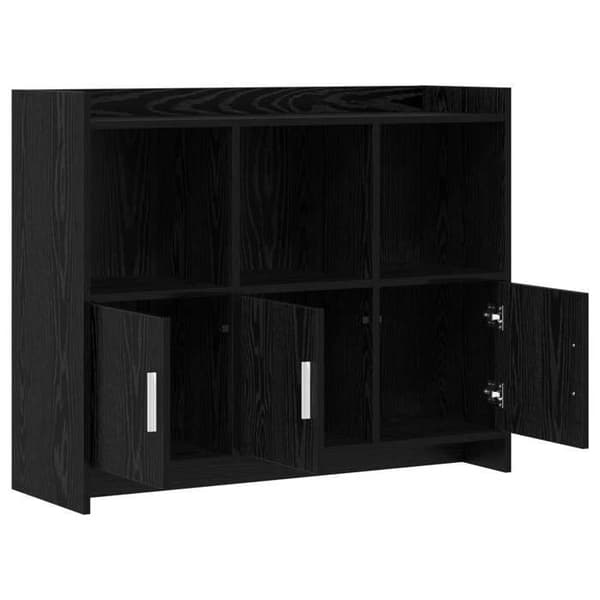 Maison Exclusive - Buffet Sort egetræ 98,5 x 33 x 80 cm Ingeniørtræ