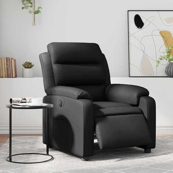 Maison Exclusive - Elektrisk lænestol i sort kunstlæder