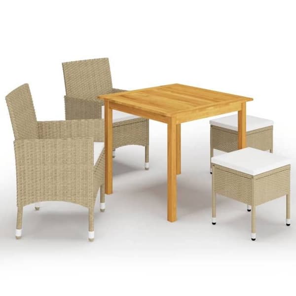 Maison Exclusive - Have spisebordssæt 5 stk Beige beige