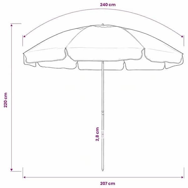 Maison Exclusive - Sininen rantavarjo 240 cm